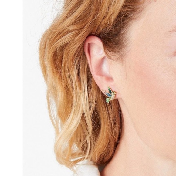 KATE SPADE • Hummingbird Dazzling Daisy Stud Gold Earrings - Picture 2 of 6